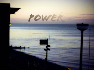 a photo of the sea and the word power