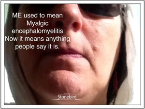 a poster saying how ME has come to mean anything people it does