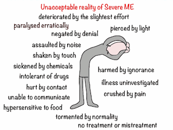 a cartoon of a person being crushed by multiple symptoms and injustice.
